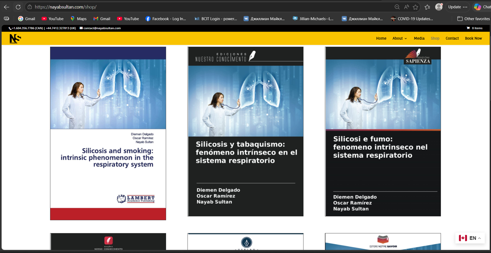 Screenshot of the previous Nayab Sultan shop page